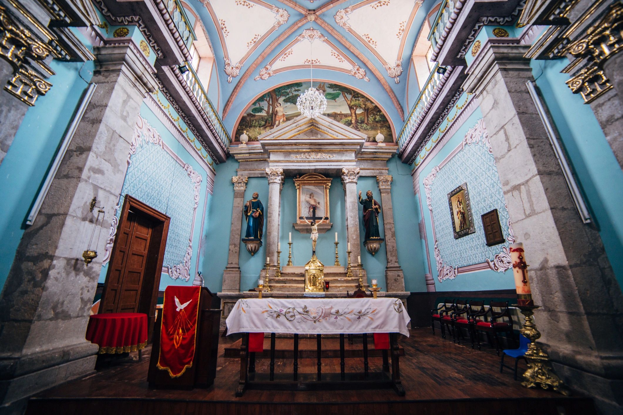 Altar area with religious icons