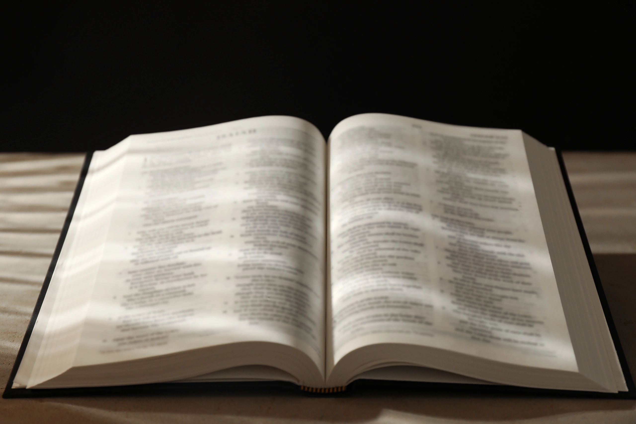 Open Bible on a table